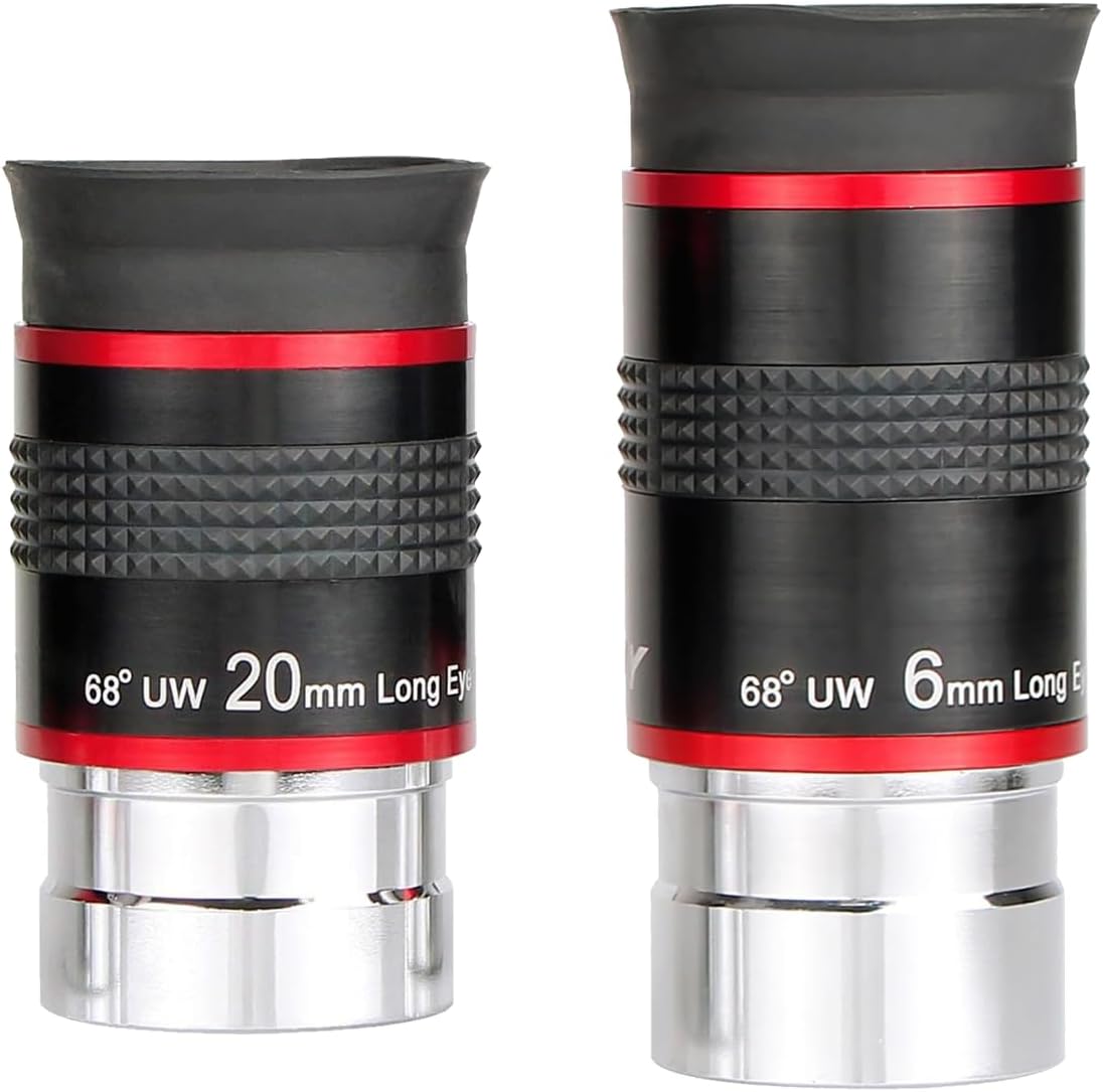 SVBONY 20mm Telescope Eyepiece 68 Degree Ultra Wide Angle, Bundle with Eyepiece 6mm