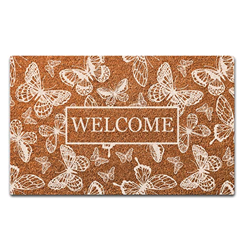 Msmr WQY230209-7 Funny Doormat Indoor Outdoor Entrance Front Door Mat Butterfly Personalized Doormat Rubber Backing Non Slip Entryway Rug cover
