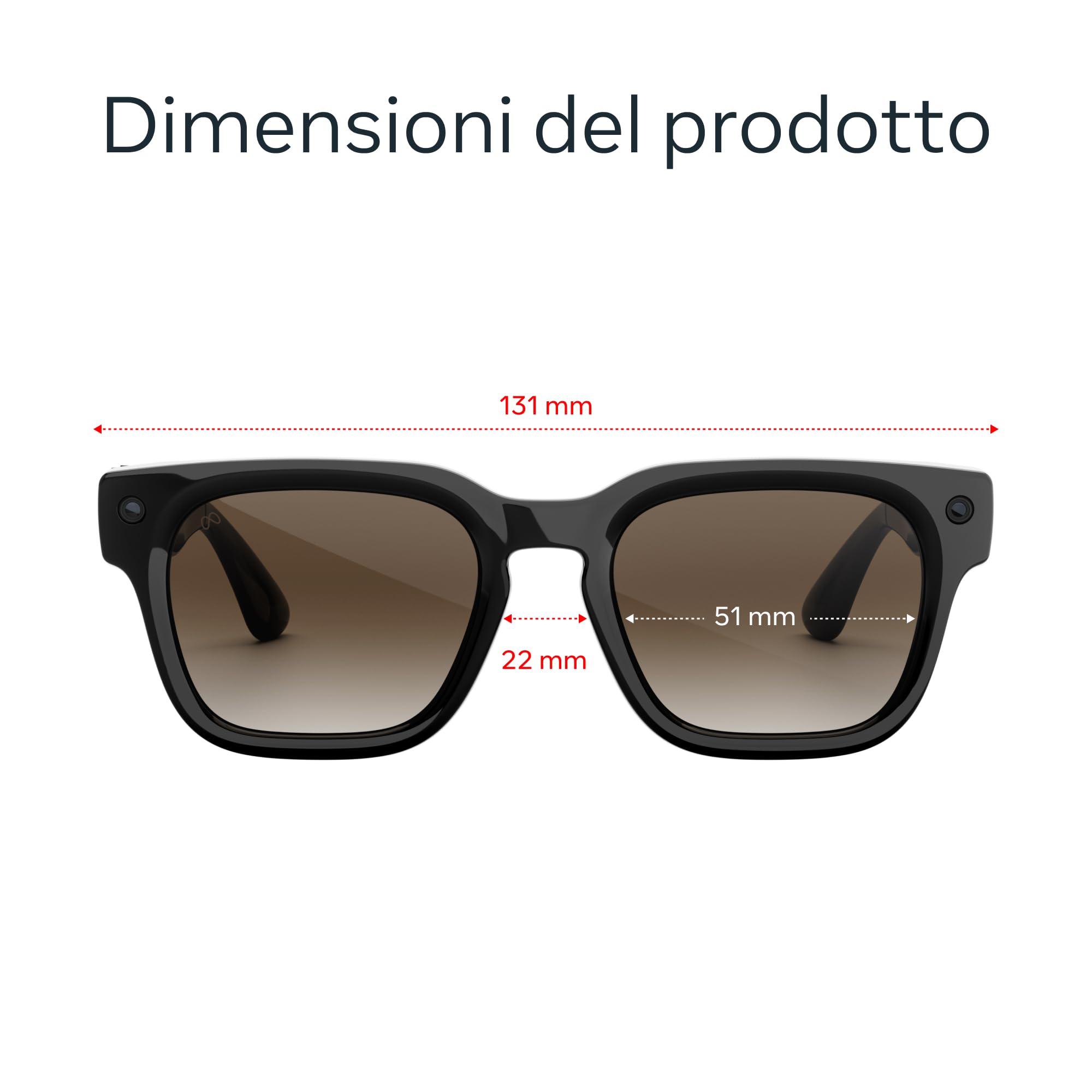 Meta Fury Nero classico | AI glasses unisex, Fotocamera da 12 MP, Traduzione in tempo reale — Risoluzione 3K HD — Oltre 8 ore di autonomia — Lenti marrone sfumato