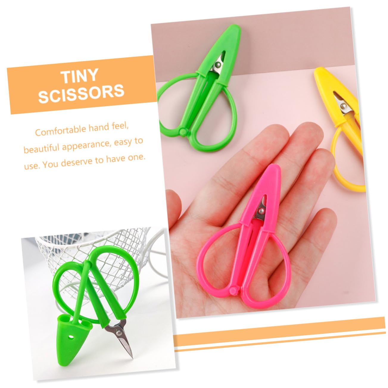 12piezas Mini Tijeras De Con Tapa De Tijeras De Seguridad Para Manualidades y Accesorios De Costura Portátiles