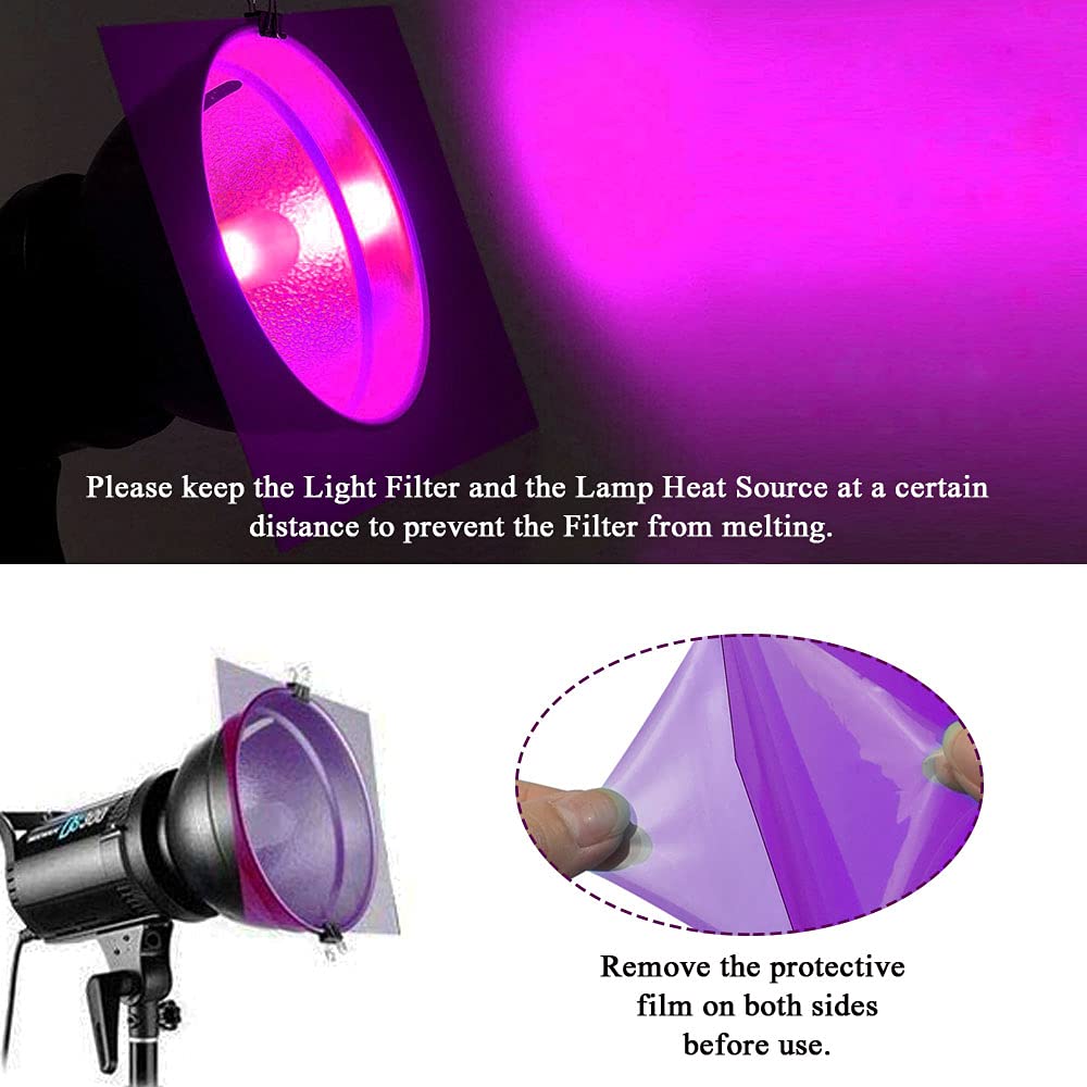 14 Stück Farbfolien Gel Farbige Farbfilm Folie Transparent Farbfilterfolie Farbkorrektur Farbfilter Folie Hitzebeständige Folie für Lampe Scheinwerfer Foto Studio Strobe LED(29.7 * 27cm
