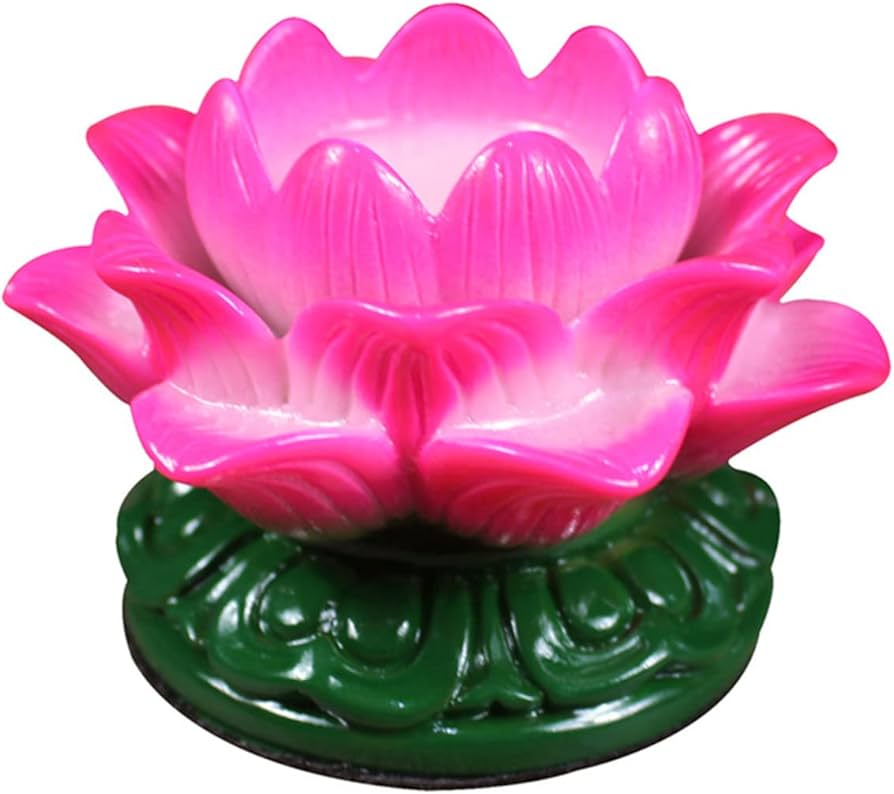 Amazon｜Lhyxuuk 仏壇 神前用燭台 輪灯 蓮花 蓮の花 仏花 造花 蓮 仏