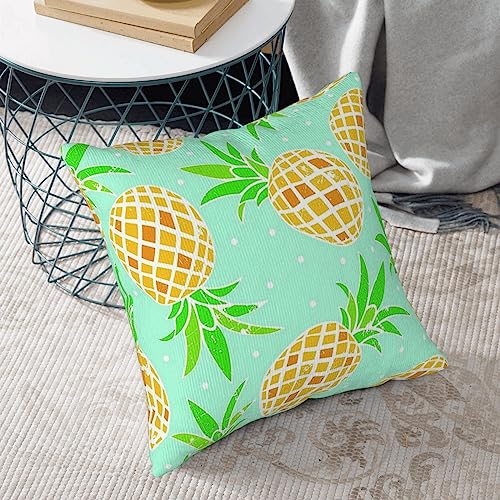 Housses de coussin ananas vert lit chambre déco carrée 40x40 - 7