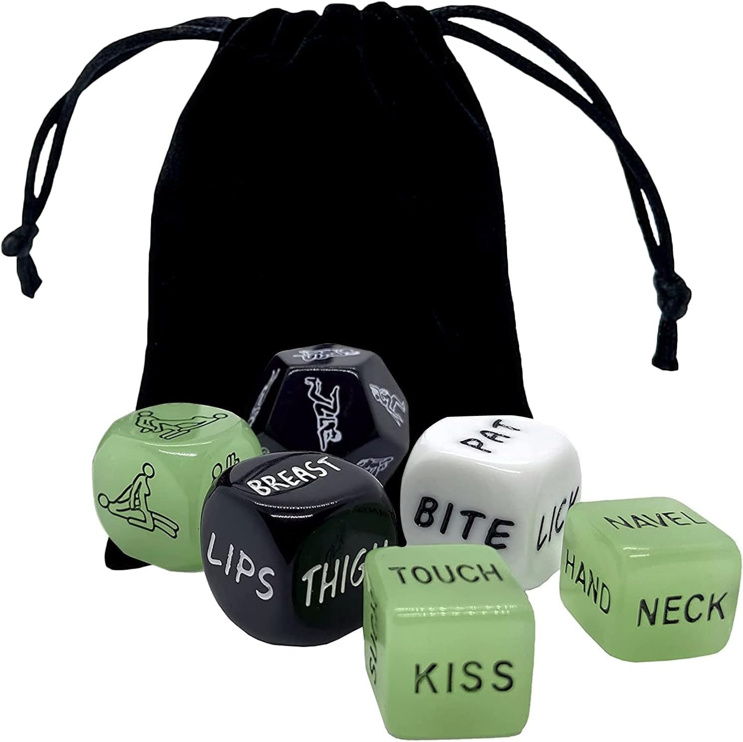 6 PCS Sex Gaming Dice for Couples Naughty Dice with Sex Positions Sex Play Dice for Date Night