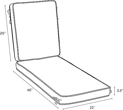 Miniatura 3 de Arden Selections ProFoam - Cojín de descanso para exteriores, 46 x 21 pulgadas, color negro ónix