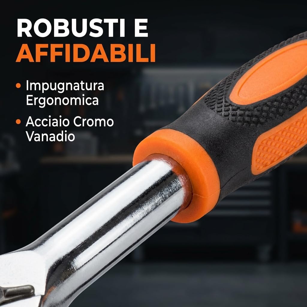 Cassetta Attrezzi Completa 85 Pezzi in Metallo – Set Utensili Professionali in Acciaio Cromo Vanadio con Valigetta Organizer