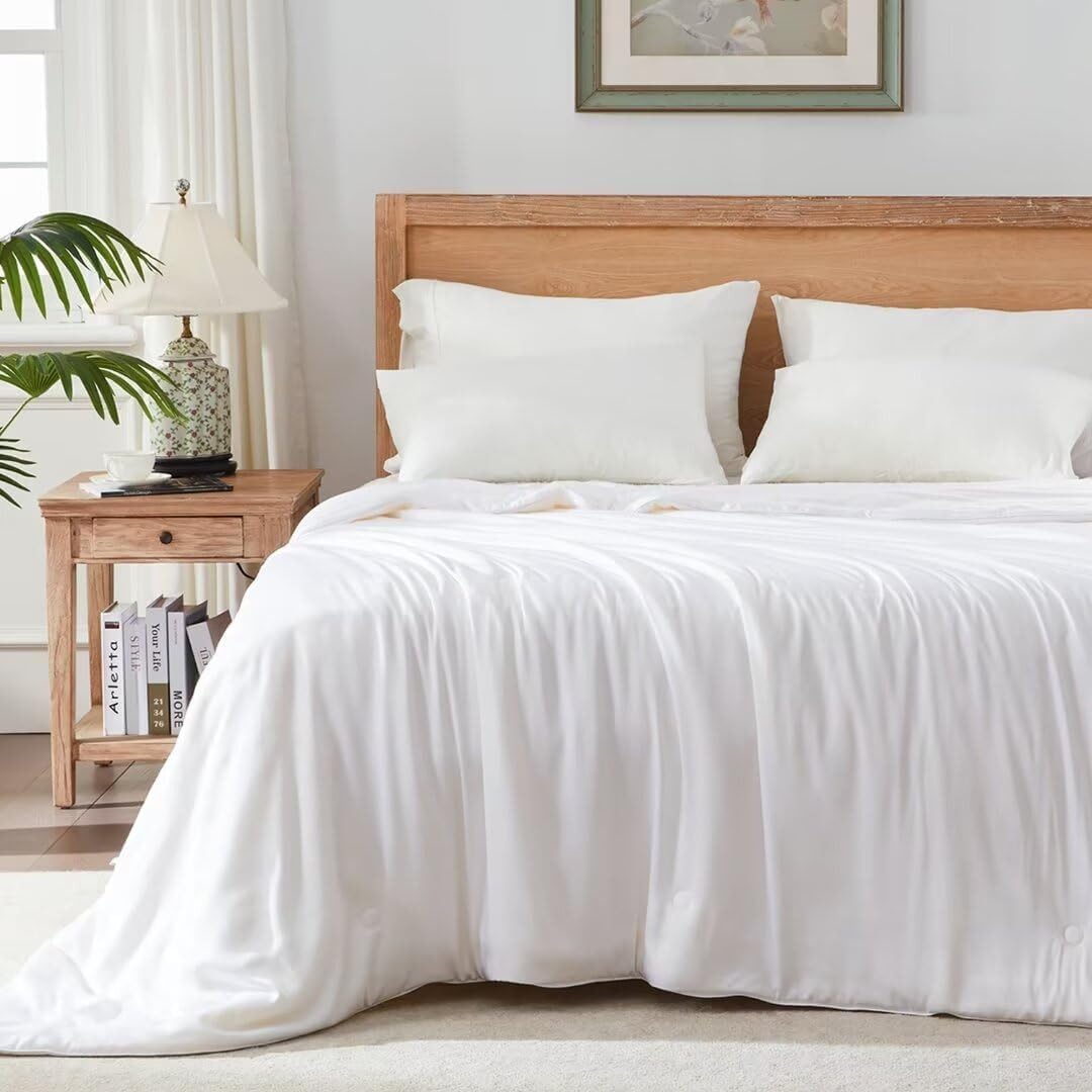 ELEMUSE Sommerbettdecke Kühldecke, Sommerdecke, Leicht Luxuriöse Selbstkühlende Decke Füllung: 30% hochwertig Sojafaser und 70% Polyester, Sommer Weich Bambusfaser Wohndecke