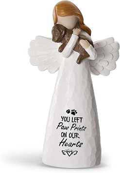 Pet Memorial Gifts for Dogs - Dog Bereavement Sympathy Gift, Loss of Dog Remembrance Keepsake with You Left Paw Prints on Our Hearts, Ideal for Rainbow Bridge & Pet Loss MemorialWhite
