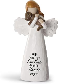 Pet Memorial Gifts for Dogs - Dog Bereavement Sympathy Gift, Loss of Dog Remembrance Keepsake with “You Left Paw Prints on Our Hearts”, Ideal for Rainbow Bridge & Pet Loss Memorial(White)