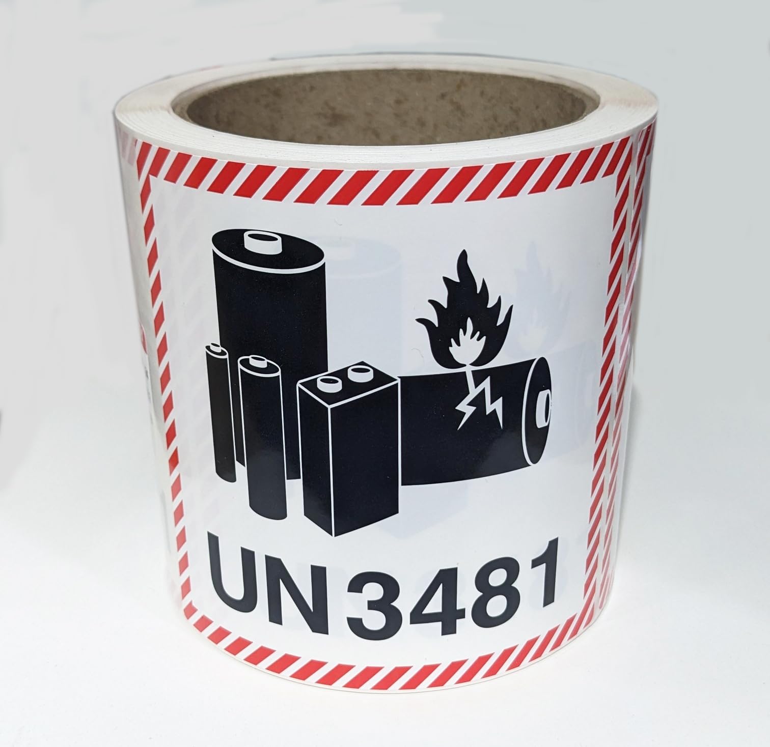 Lithium Battery Warning Labels UN 3481 | Roll of 250 | ADR IMDG ICAO | BS5609 Certified