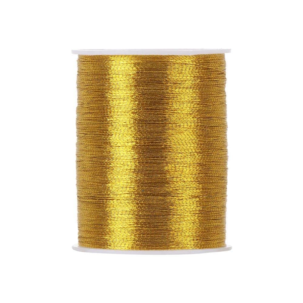 Yueyuan 100M Durable Overlocking Sewing Threads Nylon Cross Stitch Strong Threads for Leather Canvas Sewing Supplies(Gold)