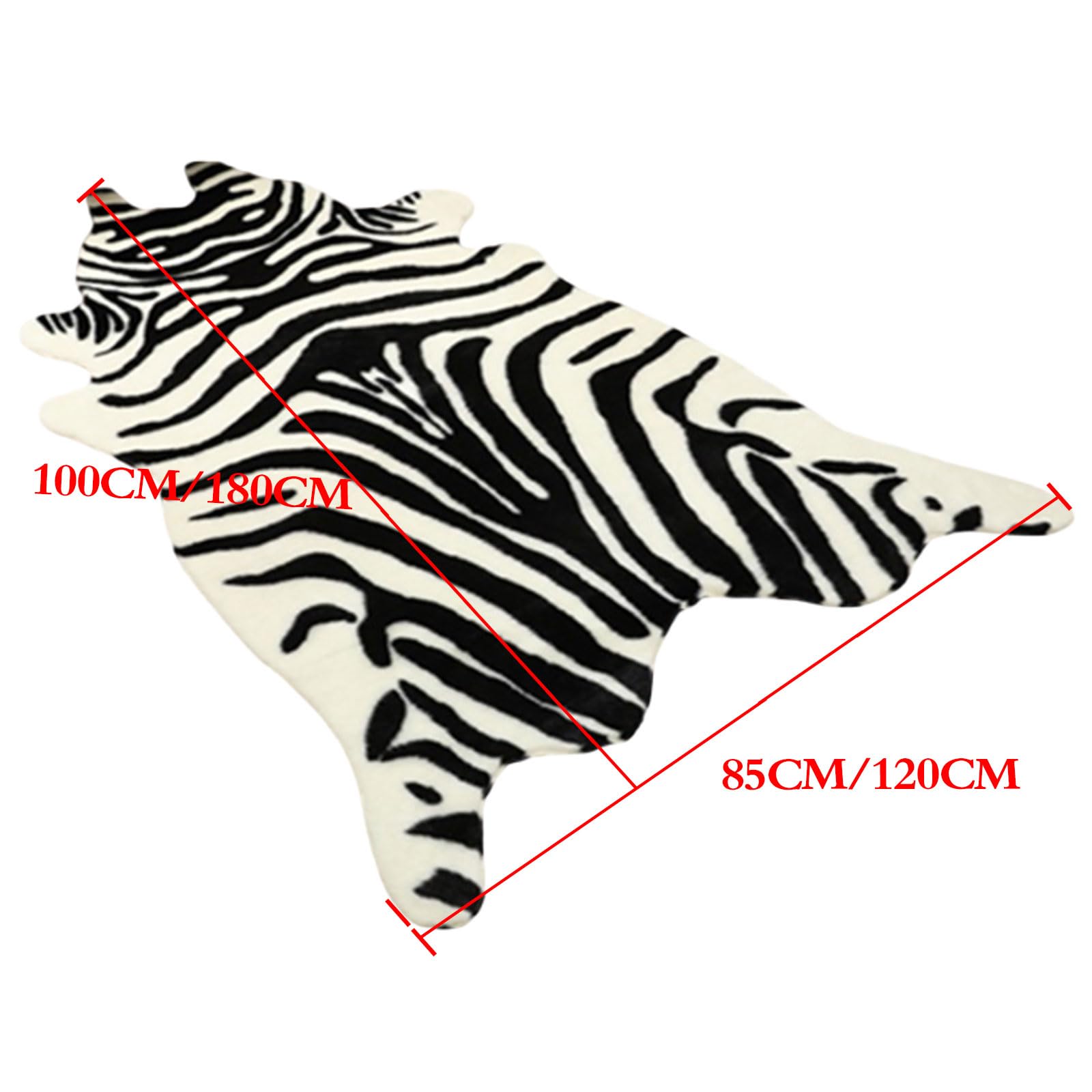 Tapis De Salon Imprimé ZèBre,Tapis Imprimé ZèBre Imitation,Tapis Imprimé ZèBre en Fausse Peau De Vache,AntidéRapant,Confortable,Lavable,pour Chambre,Salle à Manger,Couloir Et Bureau