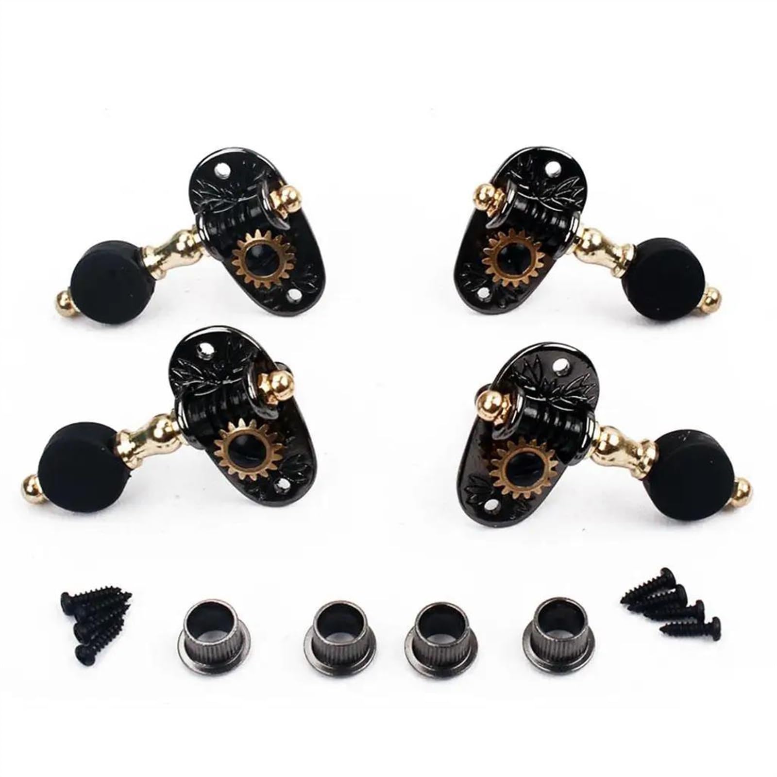 Tooyful 2R2L Ukulele String Tuning Peg Machine Heads Accordatore per scatola di sigari Parte di chitarra Testa Dell'accordatore Per Chitarra