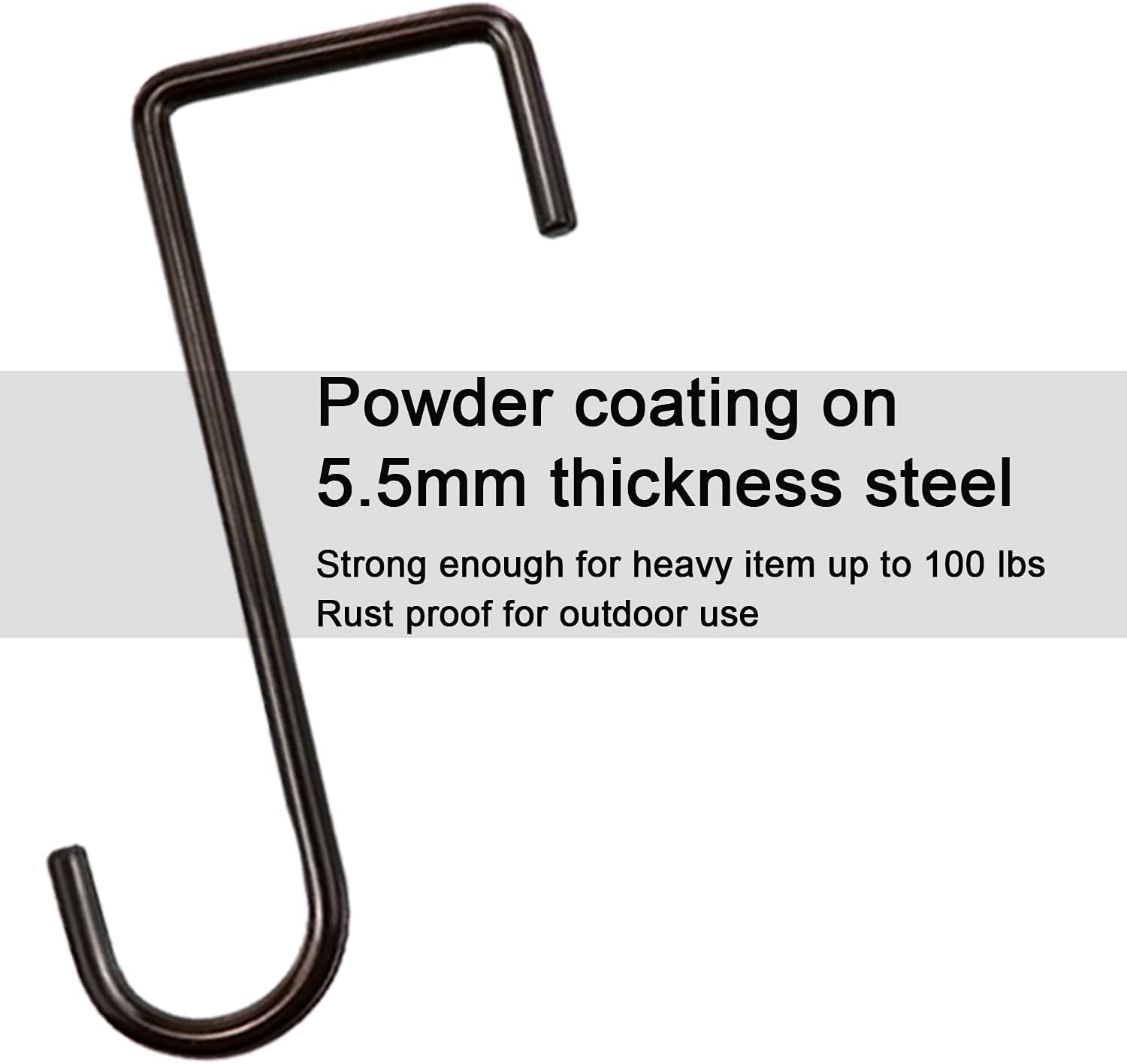 Heavy Duty Steel Hanging Hooks for Outdoor Use, Set of 12