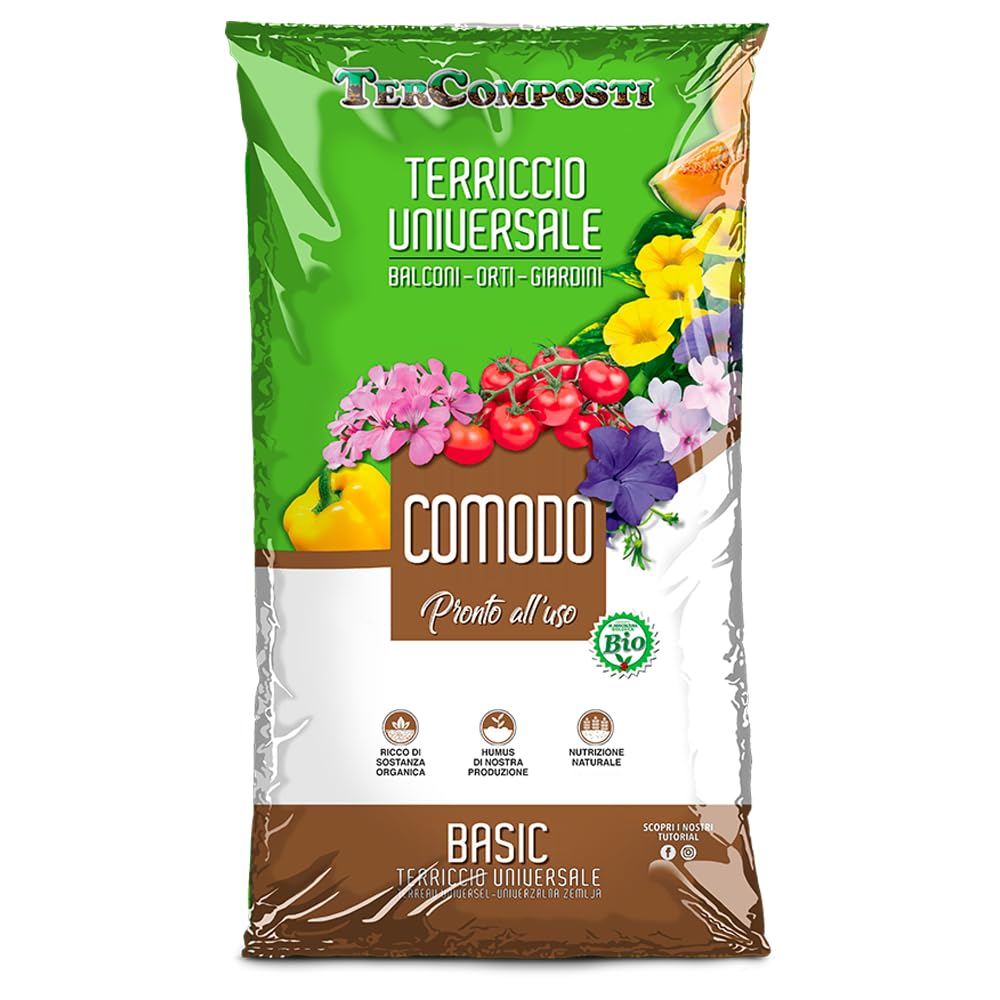 COMODO 70 L Terriccio Universale – Substrato organico concimato per rinvasi e aiuole, miscela torba, compost, drena bene e nutre a lungo 6 Sacchi X 70 LT (420 LT)