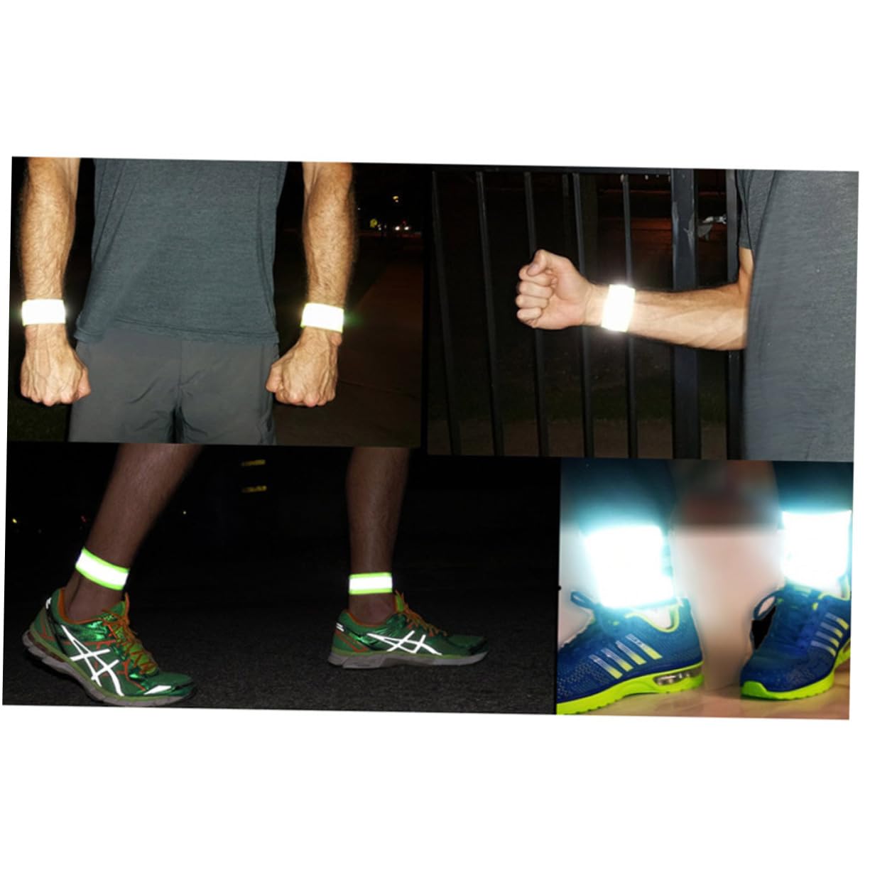 YARNOW Brassard Réfléchissant Réflecteurs Coureurs Poignet Nuit Brassard Fluorescent Bande De Sécurité Bracelets Groupe Ceinture De Course Sport Brassards Illuminé Green
