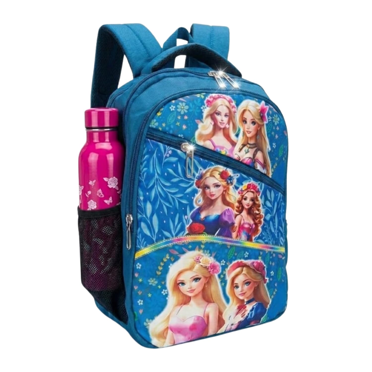 Princess Character Kids Backpack | Girls School Bag for Primary Students Travel & Daily Use (16x12 Inch)-image-27