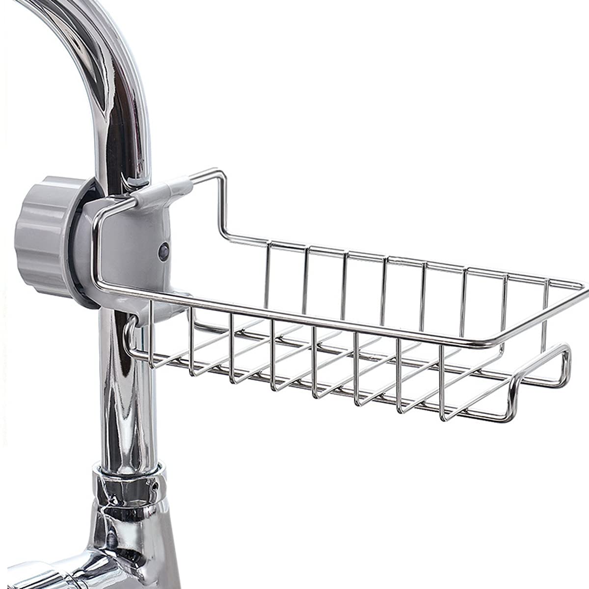 CcHhyyt Kitchen Faucet Rack Sponge Holder Sink Caddy Organizer Hanging Caddy Drainer Rack Stainless Steel Storage Rack for