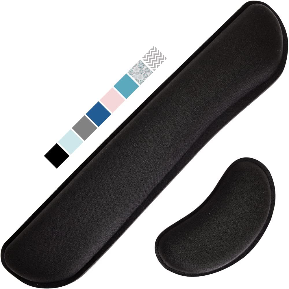 VENTWILLA Memory Foam Keyboard Wrist Rest Set for Laptop, Office, and Home use, Easy Typing, Ergonomic Keyboard Sets, Gel Mouse Wrist Rest and Smooth Fibre Wrist Support.(Black) (B0C3MF5WW3) Amazon Price History, Amazon Price Tracker