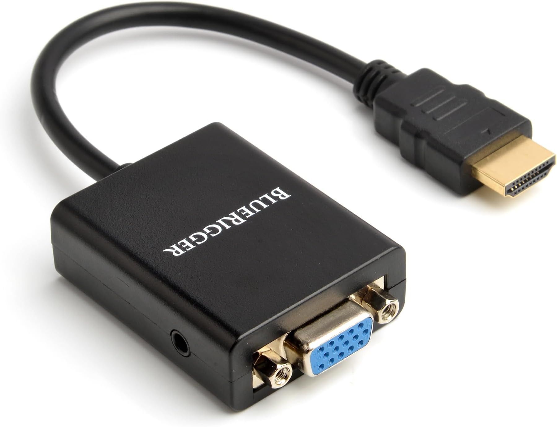 BlueRigger Gold-Plated 1080P Active HDMI to VGA Adapter HDMI Adapter (Mobile, Laptop, Tablet, Mp3, Gaming Device, Black)