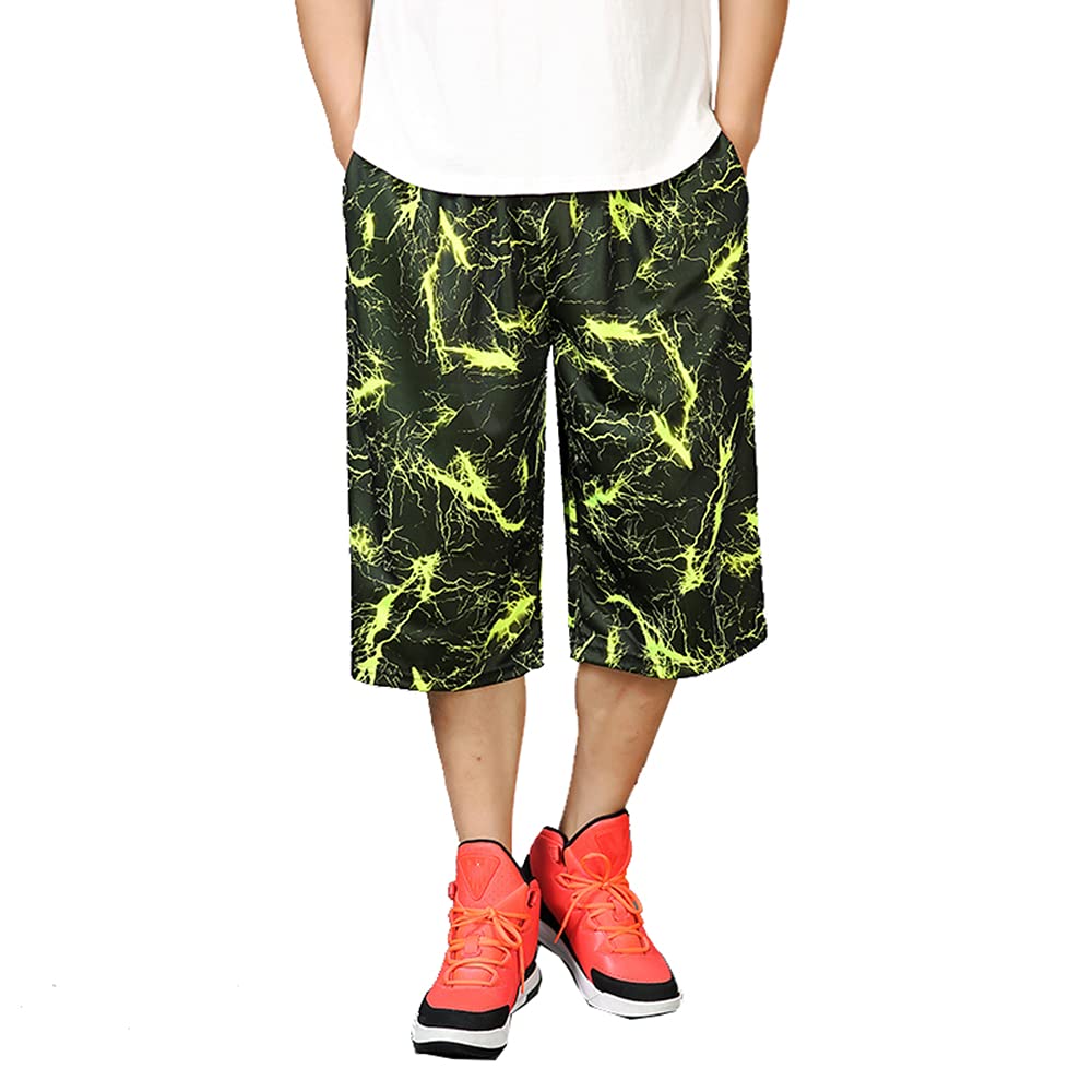 Pantaloncini da basket lunghi da uomo grandi e alti 3X Estate Activewear Casual Mens Allenamento Nero Abbigliamento estivo