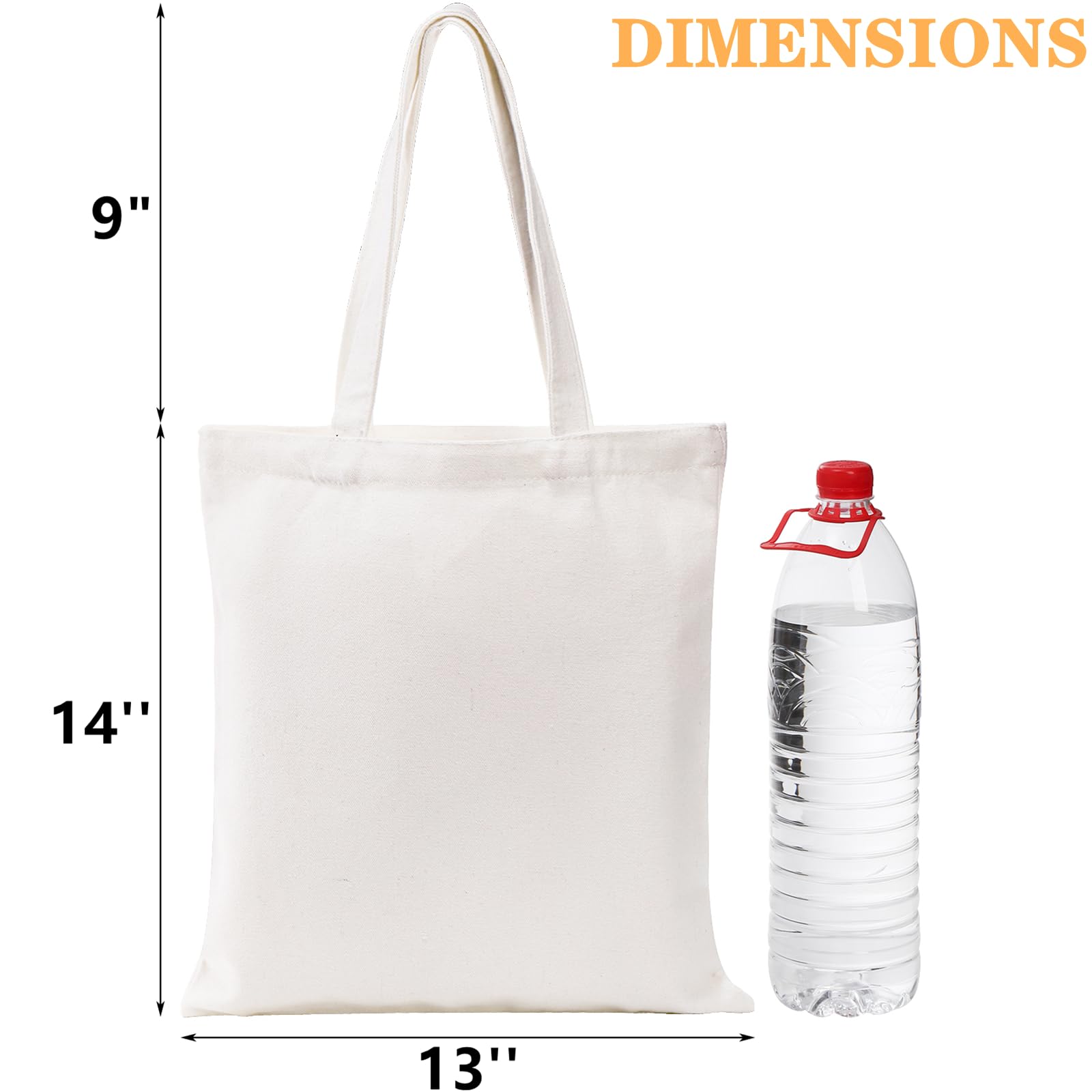 DEAYOU 12 Pack Canvas Tote Bag, 13