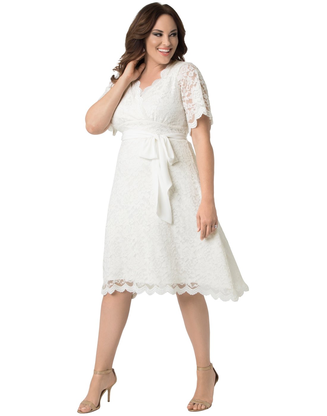 open lace back dress Camille Mini Dress, in White Taffeta, Size: 2XL main image 1