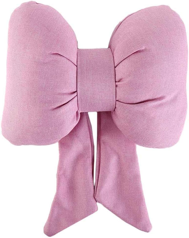 generic Linen Bow Car Headrest, Neck Protection Pillow Car Headrest Rest Neck Pillow Car Interior Accessories for Kids Adults(Waist Pillow,Pink), AM15SD0GP7ZUS