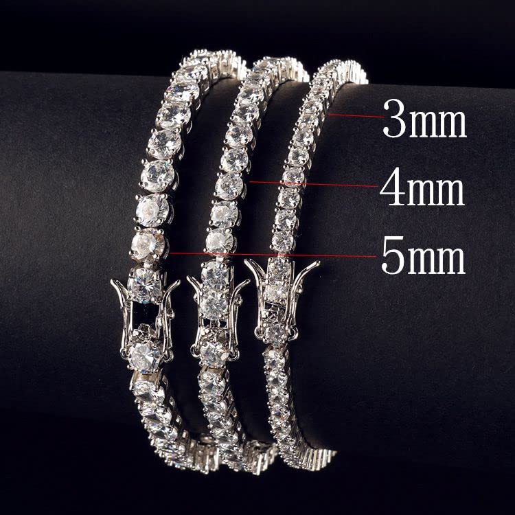 Set pulsera y cadena tenis para hombres bañada en oro miniatura 6