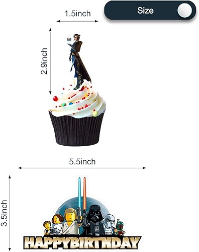 Miniatura 2 de 25 piezas de decoración de pastel de cumpleaños para Star Wars niños Cupper Topper para Star Wars temático suministros de fiesta