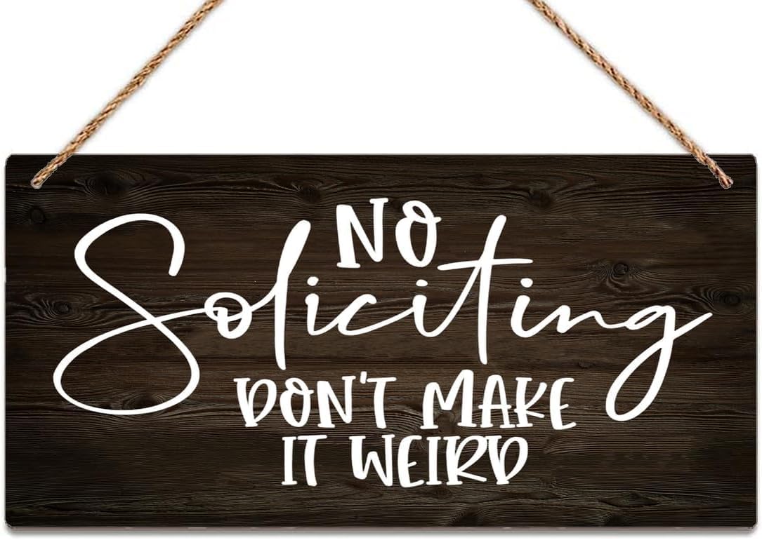 Sign Wall Art Definition Wooden Plaque No Soliciting Don'T Make It Weird Wooden Signs Wooden Plaque Sign Home Outdoor Decor 8x12 Inch
