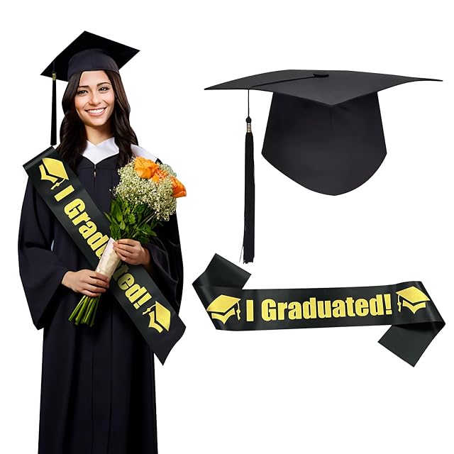 deegbbyi Sombrero Graduación, Adulto Birrete y Cinta de Graduación Unisex