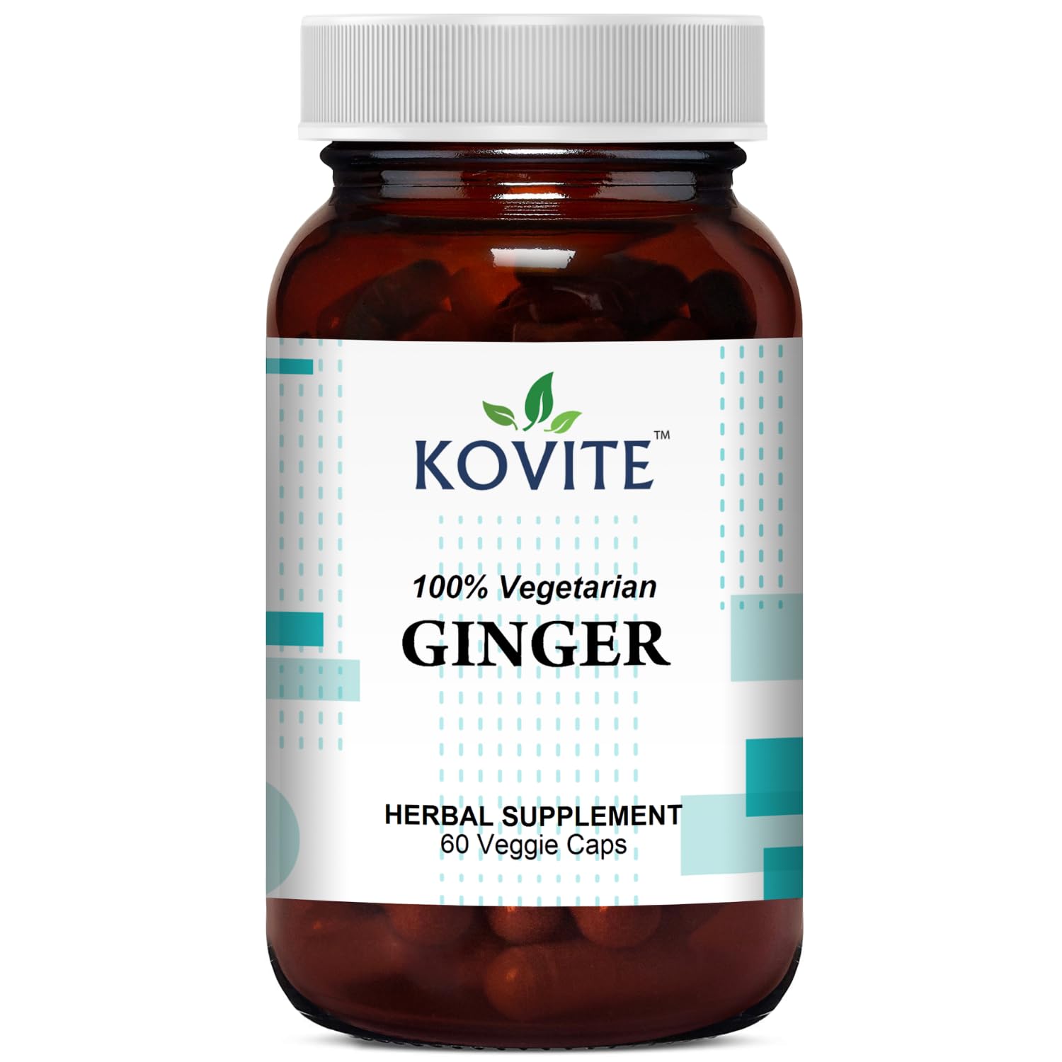 Kovite Ginger 1000 mg Organic Ginger Root Per Serving - 90 Capsules Kosher and Vegetarian