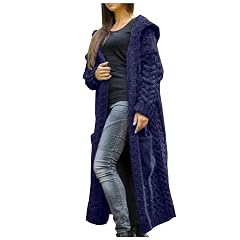 Long Cardigans for Women with Hood Loose Knitted Hooded Sweater Cardigan Fashion Fall Winter Chunky Coats Outwear