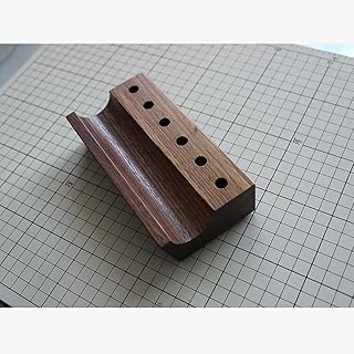 LeTkingok Black Walnut Solid Wood Base Leather Ceasing Machine Handle Holder Soldering Iron Tip 6 Holes Storage Rack