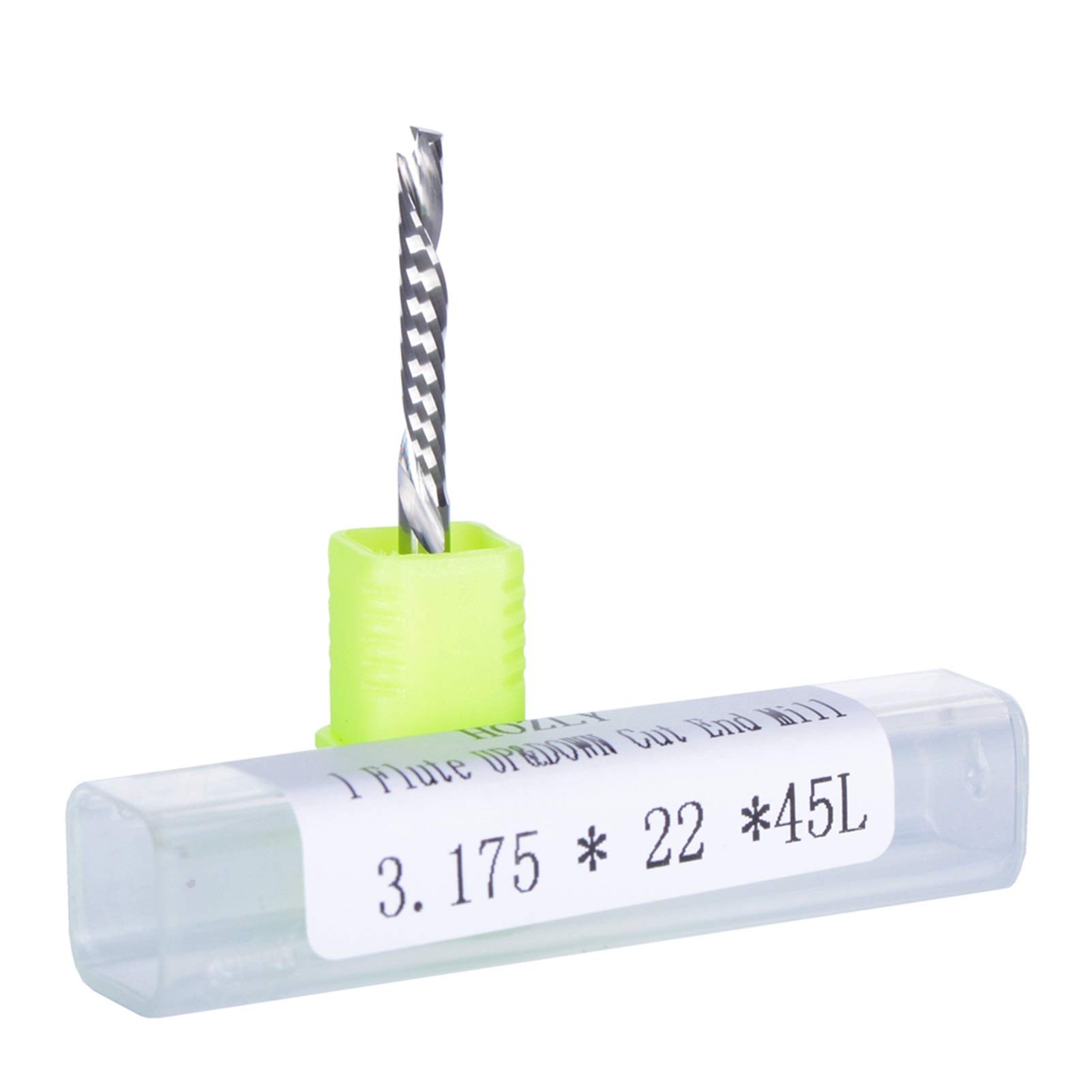 Brocas de enrutador 50 piezas de corte hacia arriba y hacia abajo 3.175x22mm Cortador de fresado CNC de carburo cementado con un solo filo, cortador de fresado de tungsteno de madera de comp
