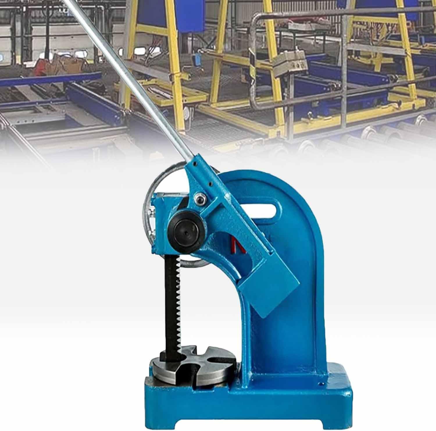 ERICAT Manual Heavy Duty Arbor Press Machine, Arbor Press with Solid Plate, 363mm Work Height and Arbor Press Cast Iron Material, Effort-Saving High-Efficiency, for Stamping, Bending, Stretching
