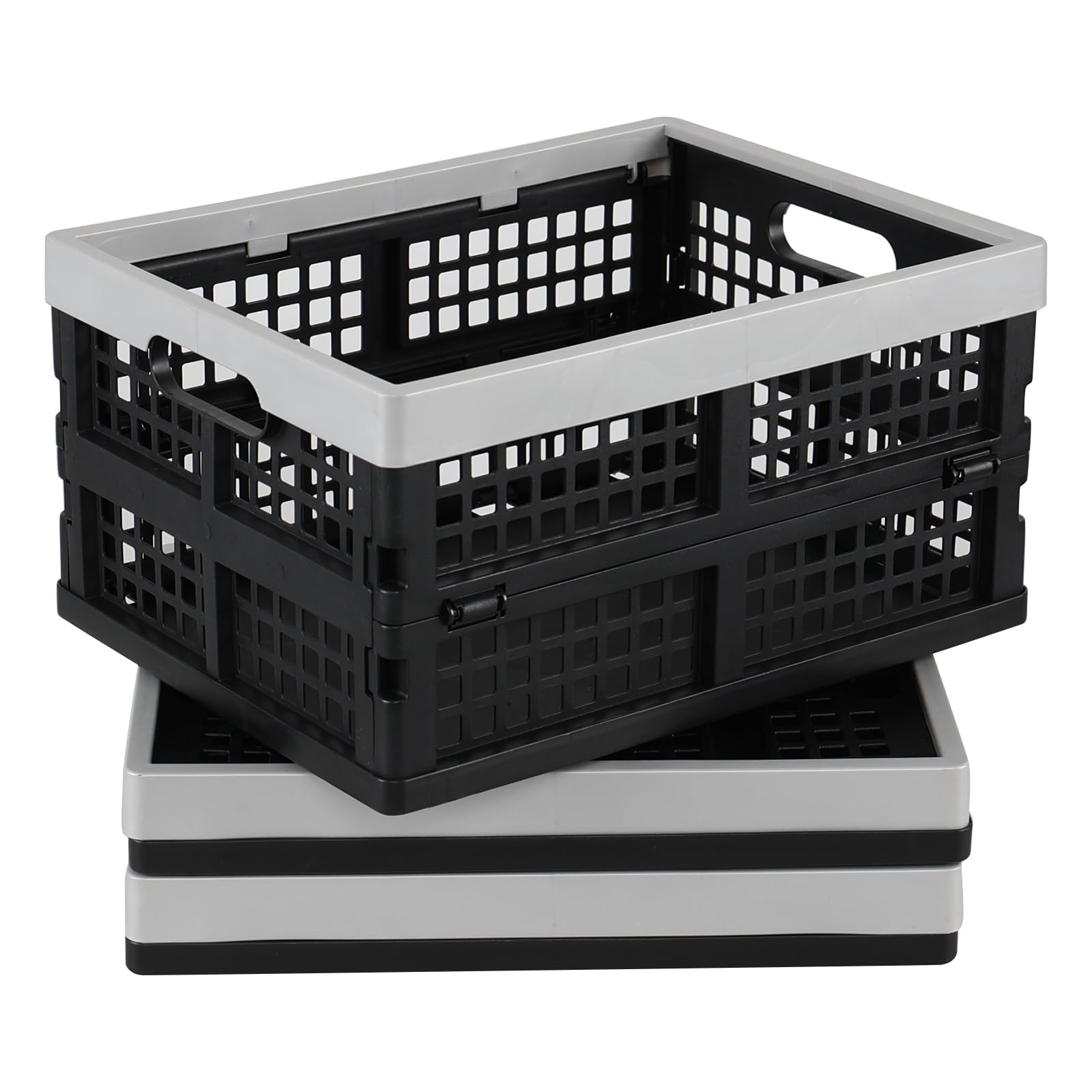 Caisse pliable plastique noir 16L pour organiser le dressing et le bureau de la maison