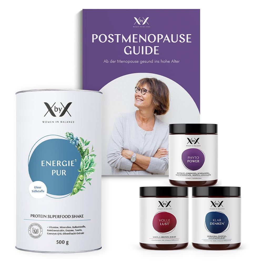 XbyX Wechseljahreset für Postmenopause mit Energie Pur | Phyto Power Hormonbalance | Klar Denken mit B-Vitaminen | Volle Lust & Lebensfreude | Hormonelle Unterstützung | Gesundheitsguide für Frauen
