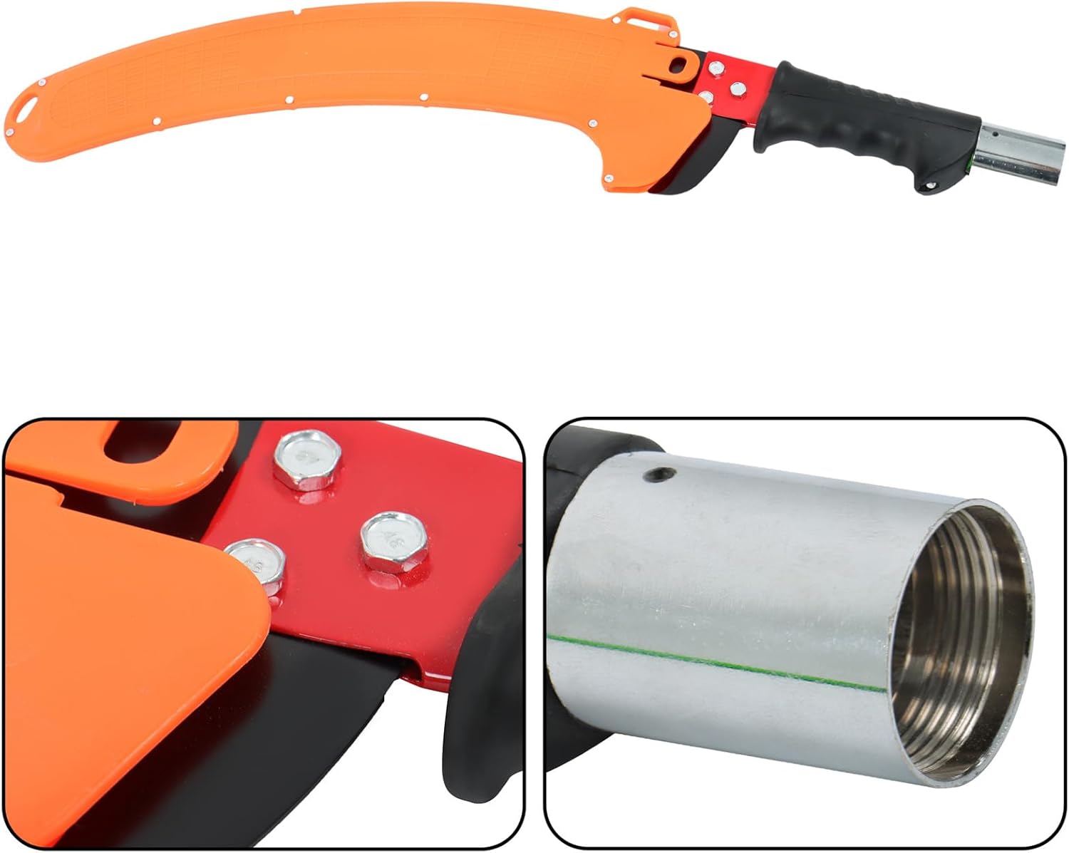 findmall 30ft Manual Pole Saw Extendable Tree Pruner Sharp Steel Blade High Branches Trimming for Pruning Palms and Shrubs with 9 Long Handles No with Scissors Green