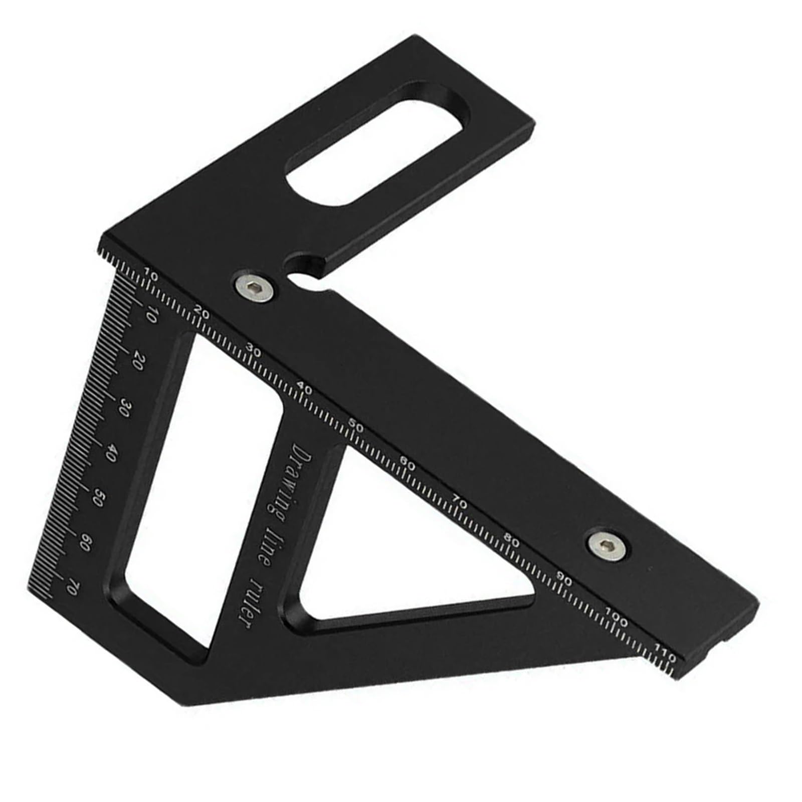 Transportador de ángulos, escuadra de Carpintero, escuadra de carpintería, escuadra de inglete de Aluminio, triángulo de trazado múltiple de 45/90 Grados para medición.