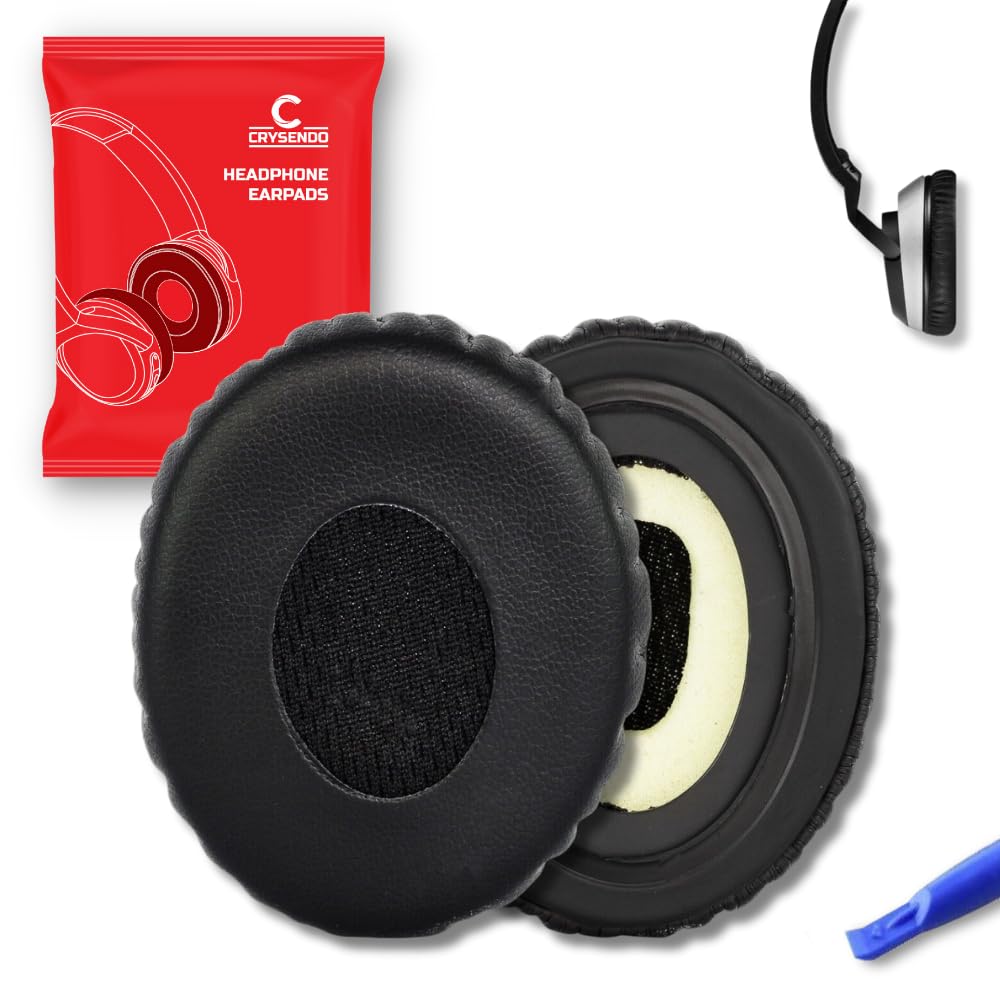 Crysendo Headphones Ear Cushion Compatible with Bose OE2 & OE2i, SoundTrue & SoundLink On-Ear Headphones | Softer Protein Leather & Memory Foam (Black)