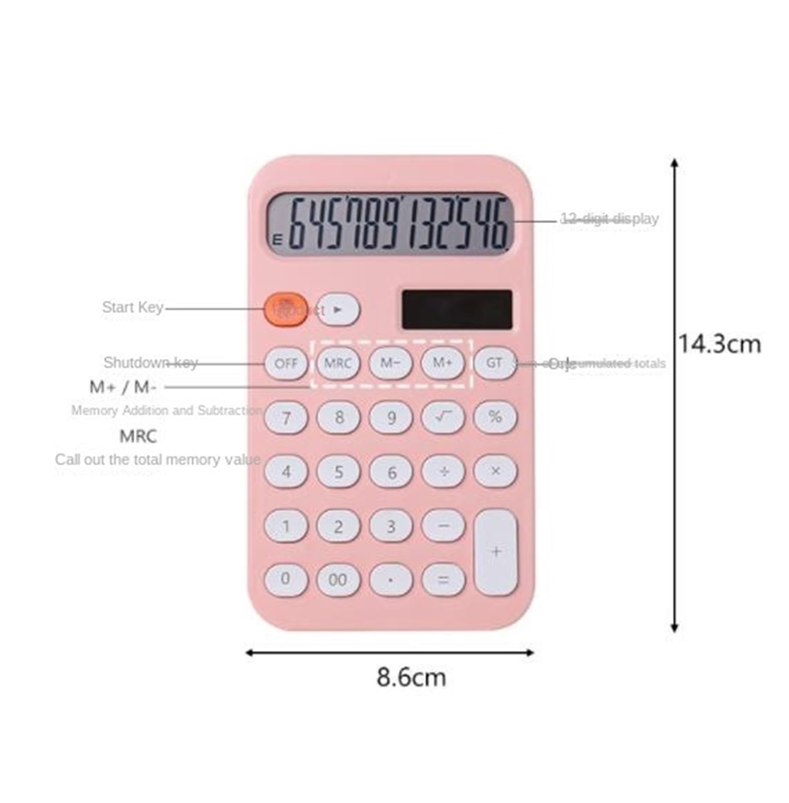 Calculatrice Boutons De Calculatrice avec Affichage À 12 Chiffres for Une Utilisation Au Bureau, en Classe Et La Maison Bureau Office(Grün)