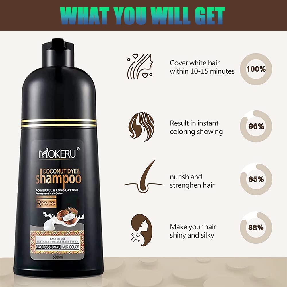 AMZSEA Dunkelbraunes Hair Shampoo für graues Haar - Herbal Shampoo