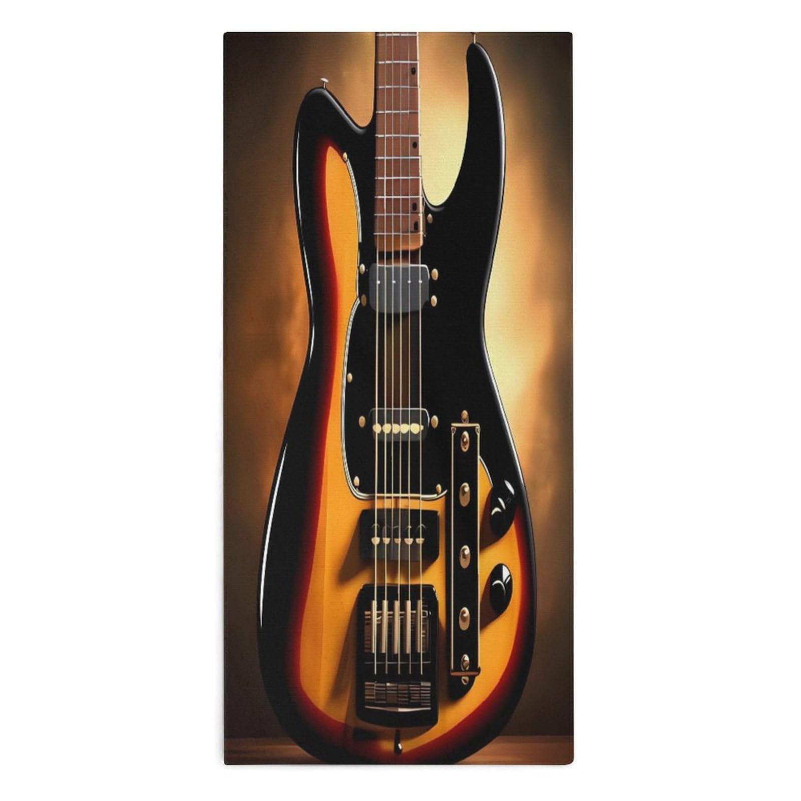 Fodpand Style Instrumental Guitar Microfiber Towels, Decorative Bath Towel Soft & Lightweight, Hand Towels Multipurpose Use For Bathroom, Pool, Gym, Spa, And Hotel Use