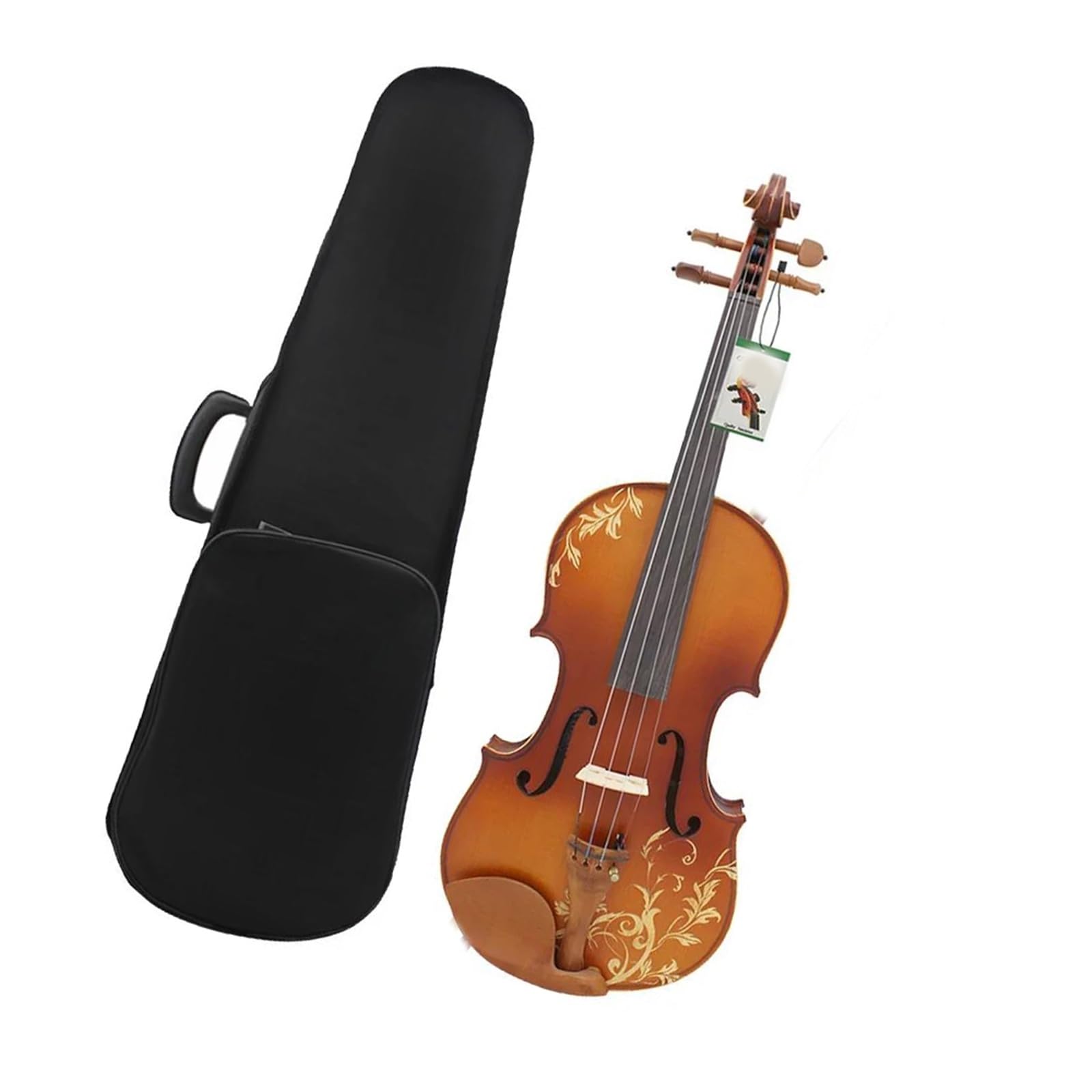 Violini Acustici Violino Acustico In Legno Massello Da 4/4 Pollici Con Custodia Corde Spalliera Accordatori Rivestimento In Tessuto E Altri Accessori.(Violin)