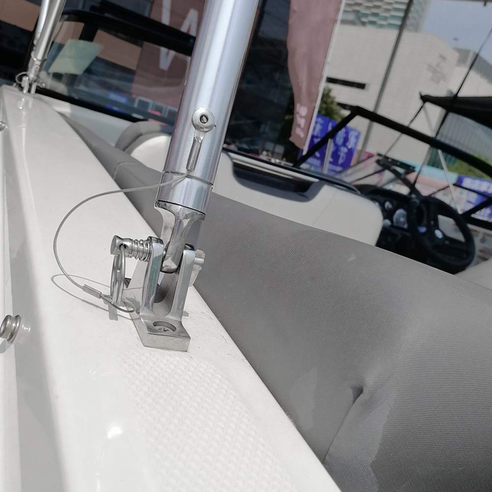 4 Cerniere Per Ponte Barca Bimini In Acciaio Inox 316 A 90° Con Viti | Accessori Nautici Per Tettoie E Kayak | Perno Rimovibile