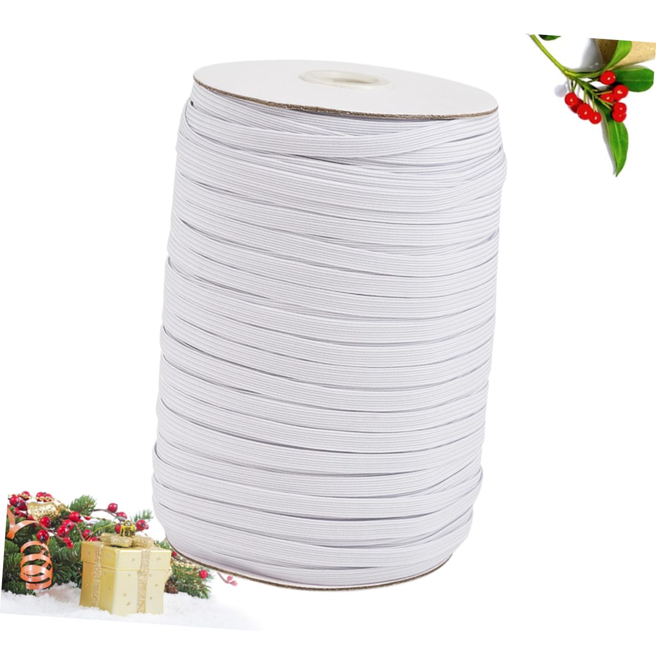 EXCEART 1rotolo Nastro Elastico Piatto Bianco Cinghia Fissaggio per Abbigliamento Accessori Cucito e Decorazioni Fai Te Materiale Resistente per