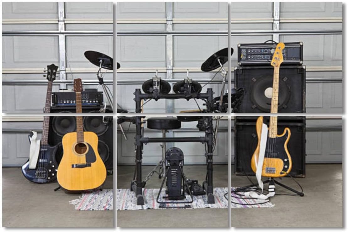 Amazon.com: 6 Pack Art Acoustic Panels Garage Band Set Up Soundproof ...