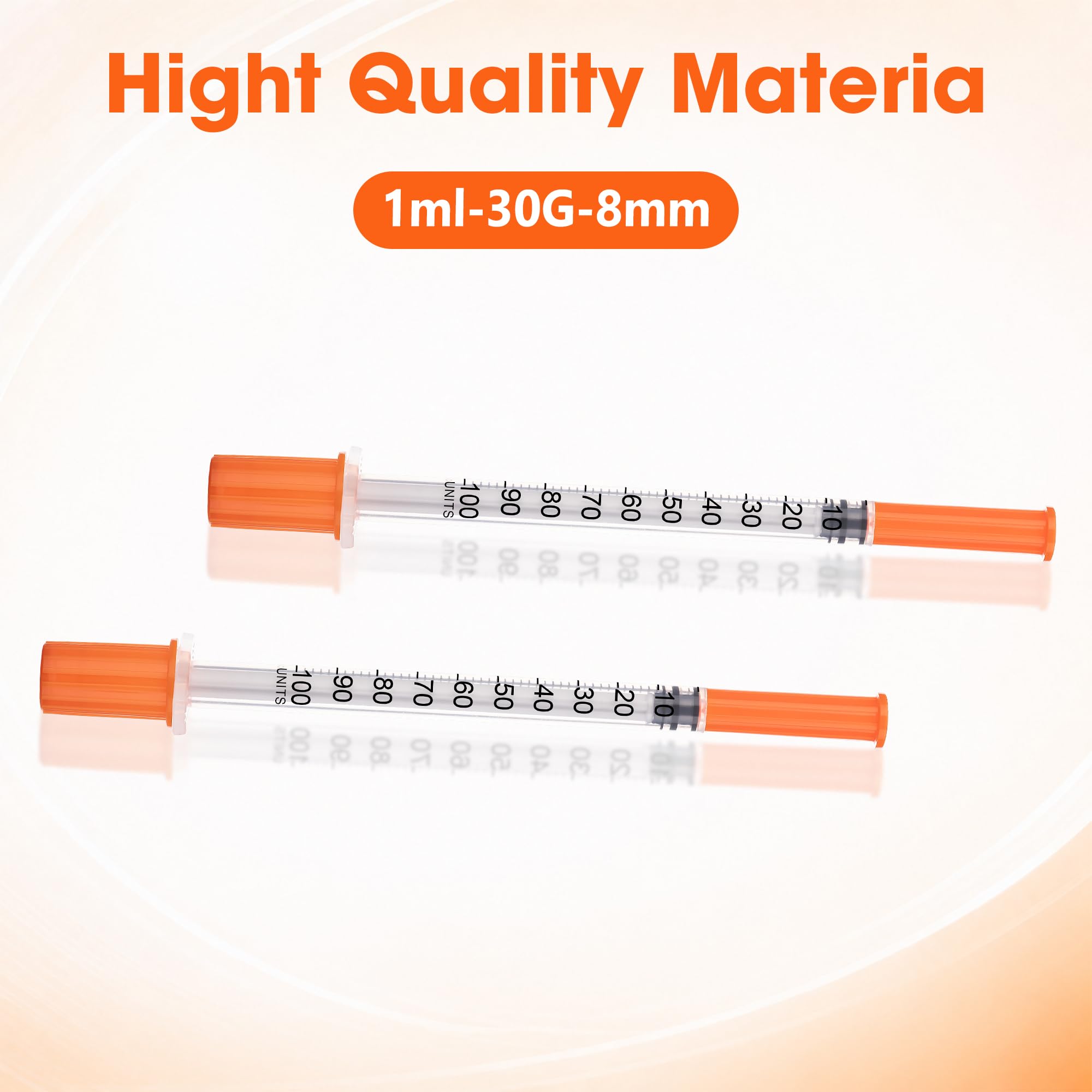 U-100 1ml 30 Gauge 5/16"(8mm) Syringe, 20 Packs 1cc Syringes — Amazon image 4
